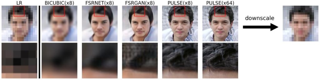 Porównanie działania PULSE do innych metod ulepszania zdjęć