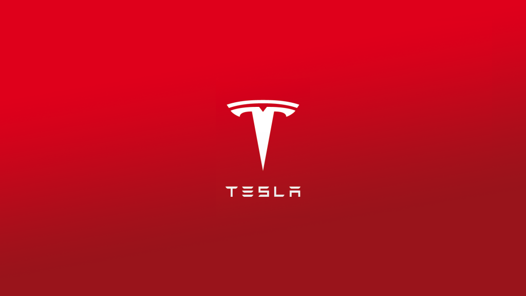 Obrazek przedstawia logo firmy Tesla, o której jest artykuł.