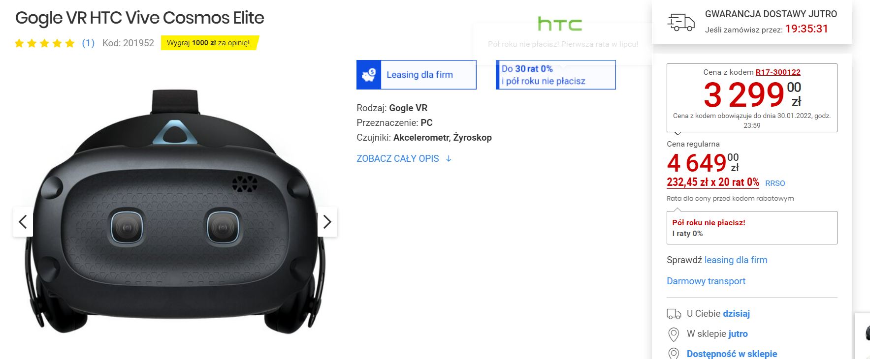 Polujesz na gogle VR? Ta promocja na różne modele HTC Vive jest dla Ciebie