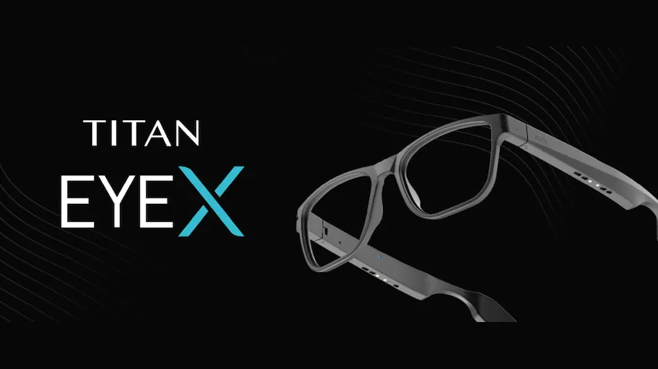 Smart okulary Titan EyeX z otwartymi głośnikami i sterowaniem dotykowym