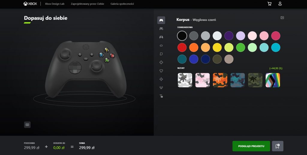 Wielki powrót zalicza również Xbox Design Lab! Więcej kolorów, metalowe wykończenia spustów i krzyżaka oraz dostęp do projektów społeczności. Nieźle!