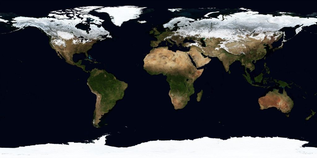 Mapa świata kontynenty