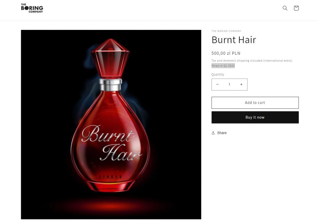 The Boring Company sprzedaje niezwykłe perfumy