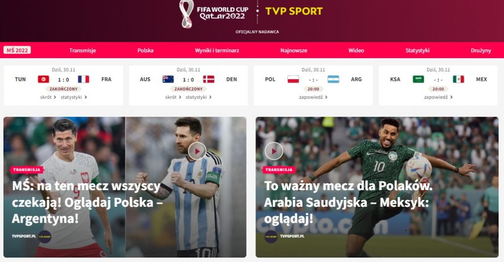 Streaming Mundialu, źródło: TVP Sport