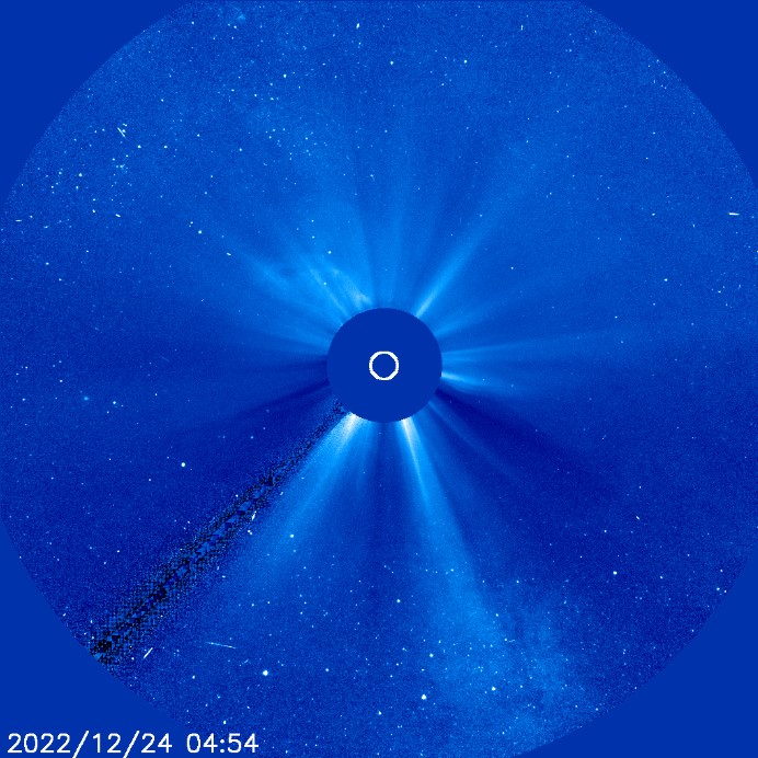 Słońce na zdjęciach z koronografu LASCO C3 na SOHO, źródło: CMM IMGW-PIB - Pogoda Kosmiczna