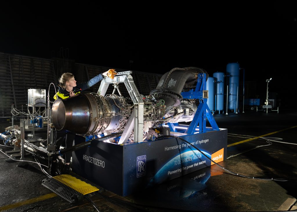 Test silnika odrzutowego na wodór, źródło: Rolls-Royce