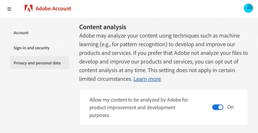 Zgoda na analizę danych użytkownika (Źródło: Adobe)