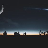 Kometa na nocnym niebie, źródło: Pixabay