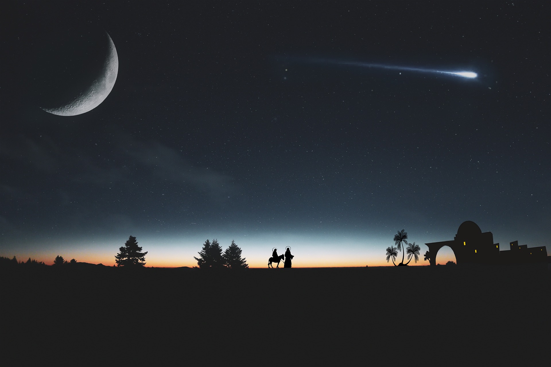 Kometa na nocnym niebie, źródło: Pixabay