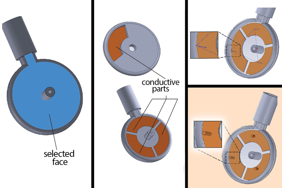 Czujniki integrowane z drukowanymi w 3D elementami obrotowymi (źródło: MIT)