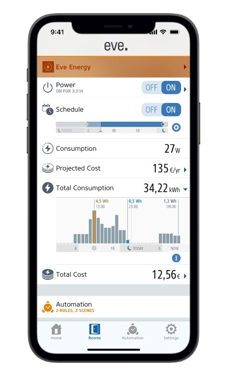Aplikacja pozwala śledzić zużycie energii, ale tylko na iOS (źródło: Eve)