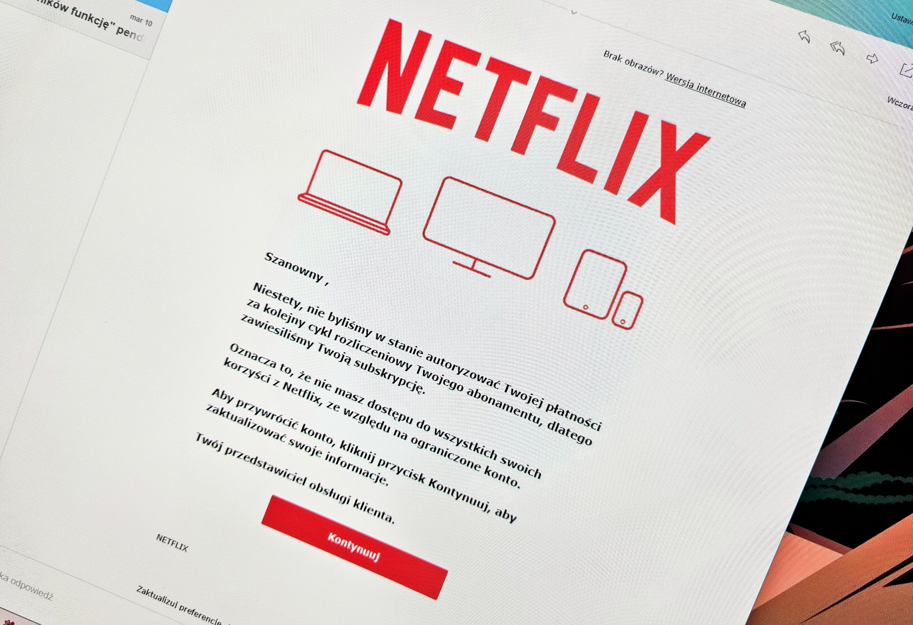 Ktoś podszywa się pod Netflixa i wysyła fałszywe maile do Polaków