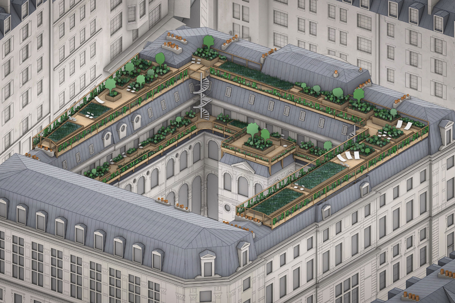 Plan na zielone dachy w Paryżu (źródło: MIT)