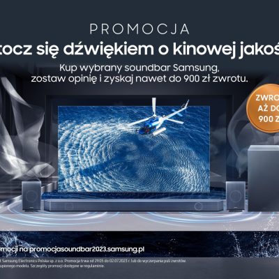 Promocja Samsung (Źródło: https://news.samsung.com/pl/startuje-cashback-na-soundbary-samsung-az-do-900-zlotych-zwrotu)