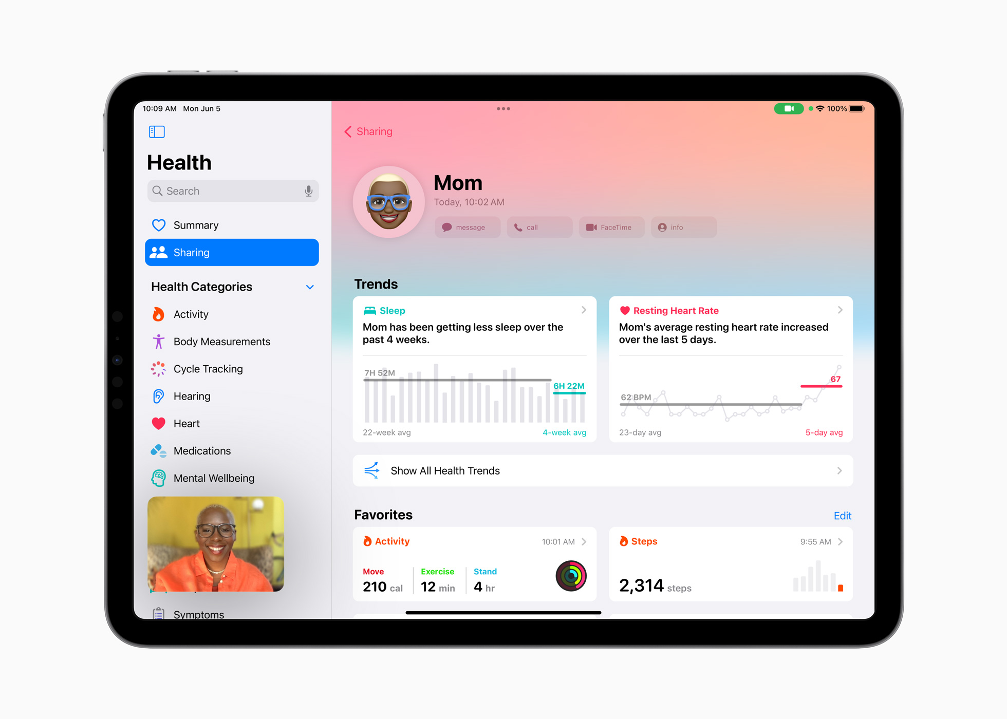 Aplikacja Zdrowie na iPada (źródło: Apple)