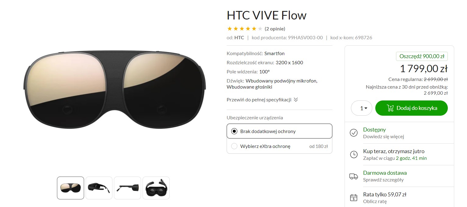 HTC Vive Flow (źródło: x-kom.pl)