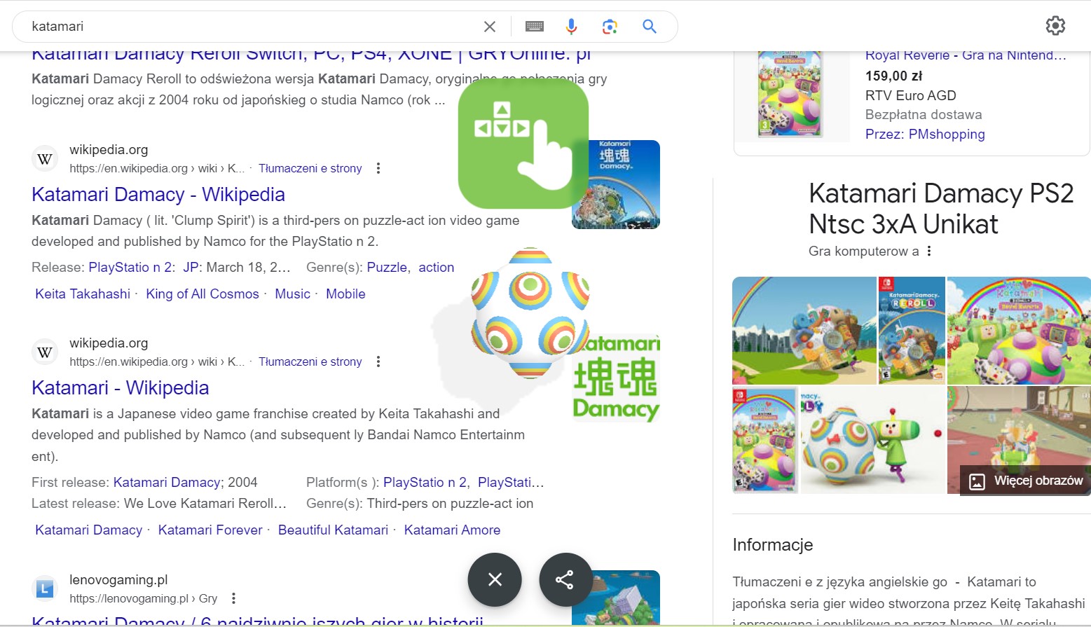 katamari mini gra (źrodło: Google)