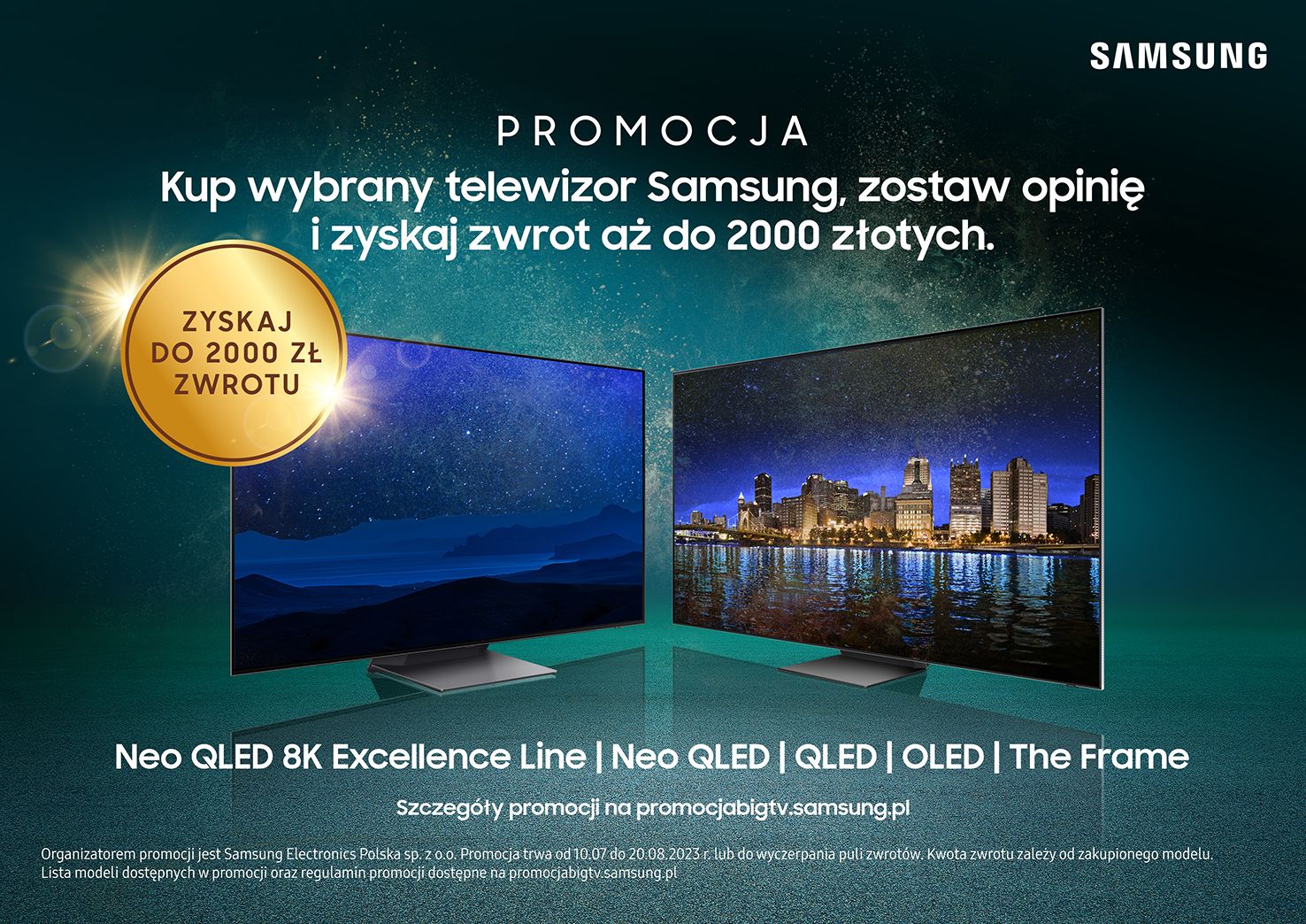 Telewizory Samsung w promocji ze zwrotem. Można odzyskać nawet 2000 złotych
