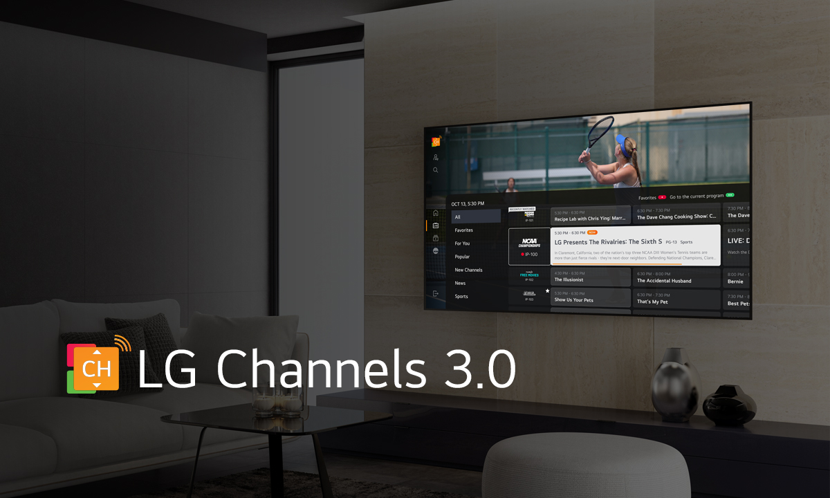 LG Channels 3.0 z kanałami typu FAST (źródło: LG Electronics)