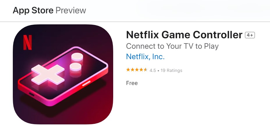 Netflix Game Controller (źródło: App Store)