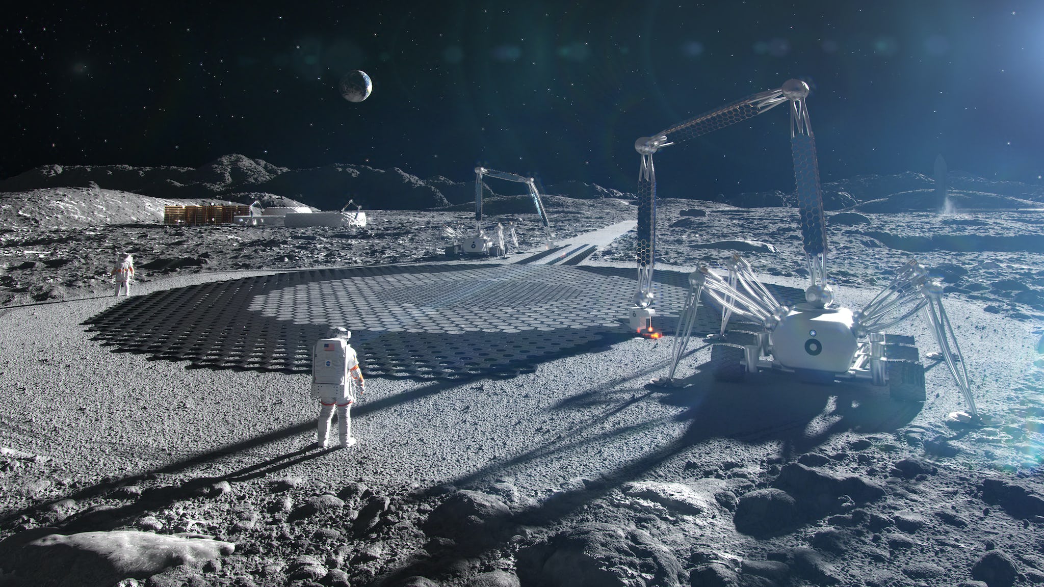 Wizja budowy domów NASA na Księżycu (źródło: Icon)