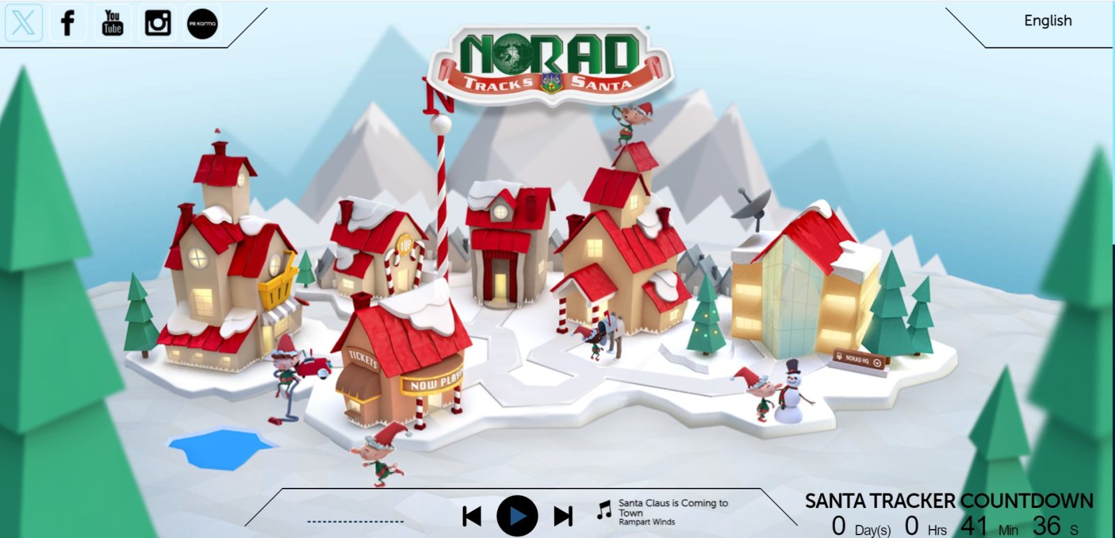 Norad Track Santa (źródło: noradsanta.org)