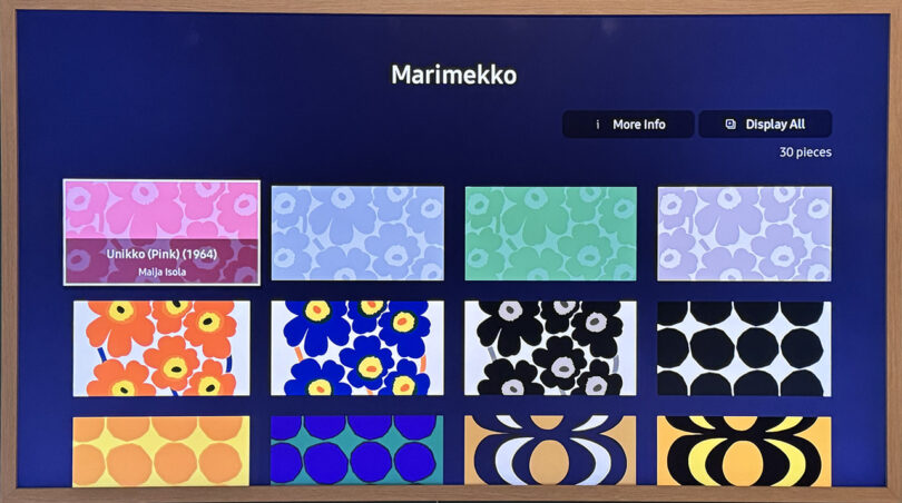 Kolekcja domu projektowego Marimekko w Art Store (źródło: Samsung)